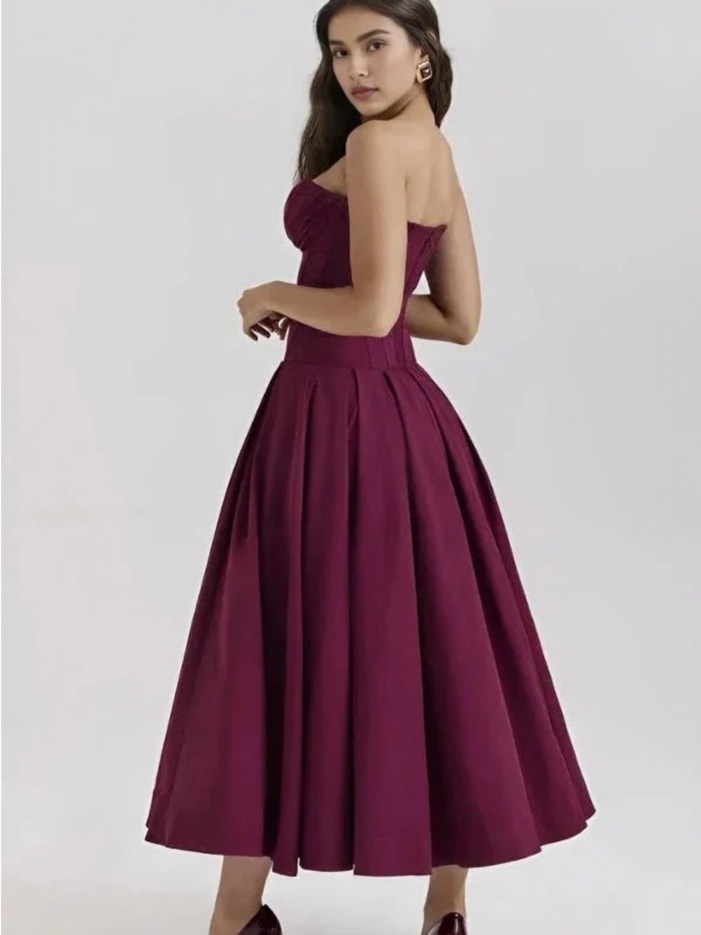 House of CB Burgundy Dress - Picture 5 of 8